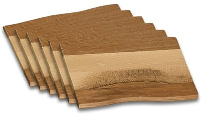 Kesper 85117 - Set di 6 taglieri in faggio rustico, 45 x 27 x 1,5 cm