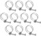 sourcing map 10Pcs Double Wire Hose Clamp, 43-48mm Adjustable Stainless Steel Wire Hose Clips with M8 Bolt for Dust Collection Hose, Pump Hose Pipe