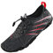 Mesing Wasserschuhe Barfußschuhe Schnell Trocknend Badeschuhe Schwimmschuhe Leicht rutschfest Strandschuhe Aquaschuhe für Herren Damen SUX99622-Black-Red-40EU