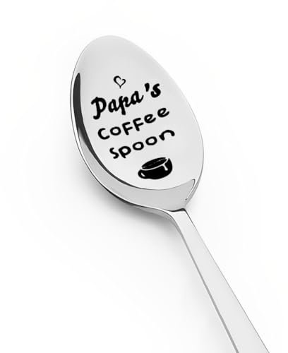 Birthday Gift for Papa Grandpa Grandad Gifts from Grandchildren Papa's Coffee Spoon for Grandad Fathers Day Gift for Grandfather Grandpa Retirement Gifts for Papa Gifts from Granddaughter Grandson
