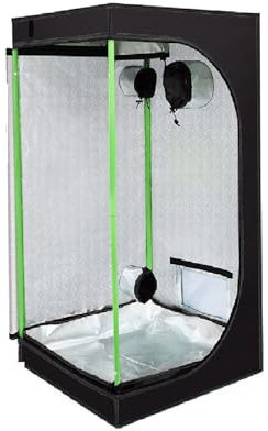 JUNG Growbox Growzelt Indoor 100x100x200cm Premium Mylar 97% reflektierend, Hydroponisches System, Gewächshaus Balkon, Wasserdicht, Herausnehmbarer Boden, stabiles Nylongewebe, Grow Tent