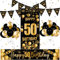 50th Birthday Decoration for Men Women, Black Gold 50th Bithday Banner, Happy 50th Brithday Banner Backdrop,Birrhday Dacorations for Men, Birthday Party Decoartions 50th birthday decor