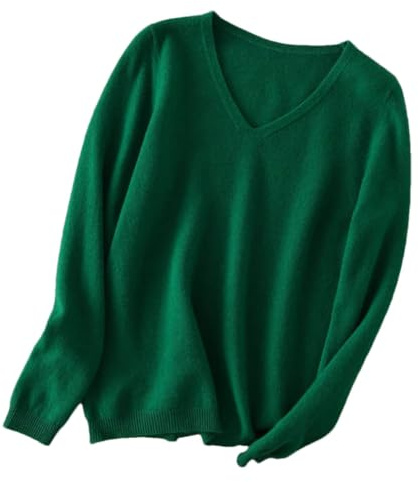 DBFBDTU Pull tricoté en cachemire à col en V pour femmes, vêtements chauds, pulls pour femmes, EN8, UK7 / 41EU / US8