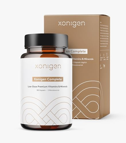 Niedrig dosierte Vitamine & Mineralien - Premium Komplex - 180 Kapseln - 2-Monatsvorrat - Für eine ausgewogene Versorgung mit 13 Vitaminen & 11 Mineralien - Glutenfrei & Vegetarisch