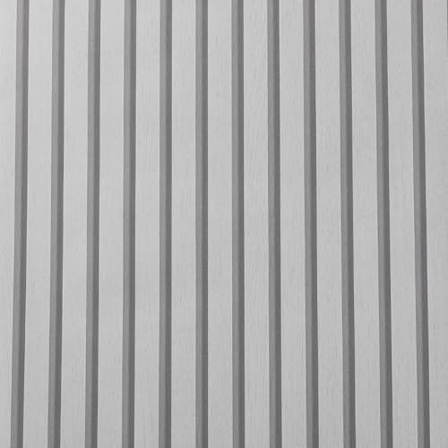 Swehooirt 3D Effect Light Gray Wood Slat Wallpaper Vintage Wood Effect Textured Wall Paper Roll Living Room Feature Wallpaper for Bedroom Adults Hallway and Stairs Retro Feature Wall Panelling