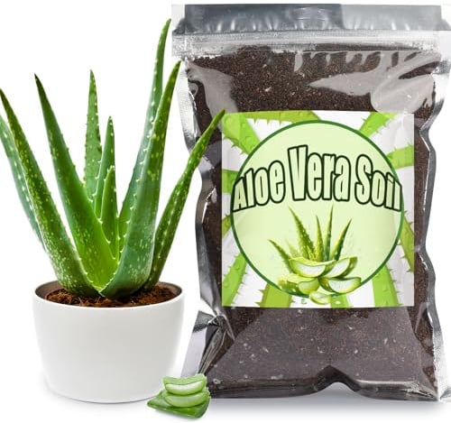 GOTVUGE Aloe Vera Erde Mischung, fertig zur Verwendung für die Anzucht und das Wachstum von Aloe Vera Pflanzen oder Anderen Zimmerpflanzen (10L)