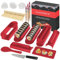 HI NINGER Sushi Maker set,Deluxe Edition 20 Artikel Kit für Anfänger zum selber machen,Sushi Maker Kit inkl Sushi Rollmatte, Sushiteller,Reis Roll Formen, Messer,Stäbchen,Komplett Sushi set（rot）