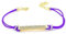Bracelet pour Femme de Couleur Or, Plaque à Strass, Cordon Violet