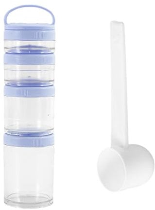 1 Set of 4-Layer Protein Powder Box and 1 Measuring Spoon, Portable Food Storage Box, Plastic Food Storage Container, Stackable Storage Container, Kitchen Storage Box