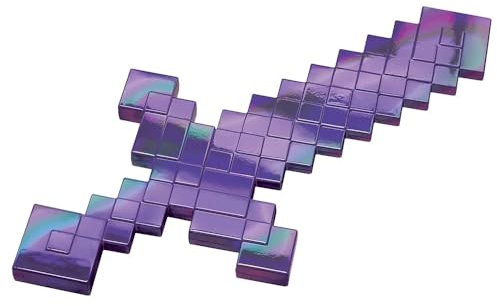 Minecraft Enchanted Iridescent Pickaxe or Sword Prop Halloween Costume Accessory Dress Up (Sword)