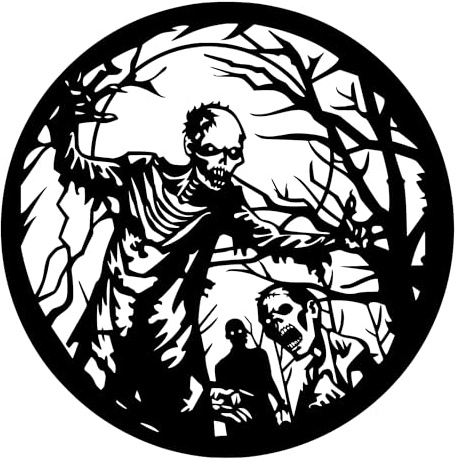 WALL DERA Zombie-Armee Metall Wanddekoration | 70 x 70 x 0,15 cm Maße Zombie-Armee Themen Metall Wanddekorationen | Geeignet für drinnen und draußen (Zombie-Armee I, Schwarz, 70 cm x 70 cm)