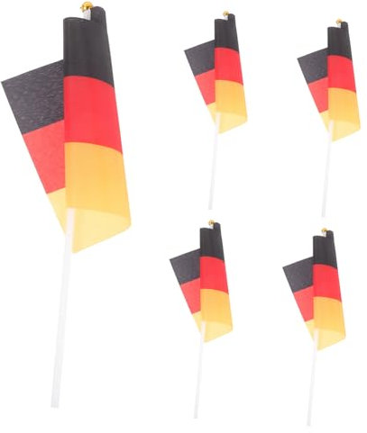 Toddmomy Lot De 5 Drapeaux Allemands Légers À Agiter À La Main Pour Événements Nationaux