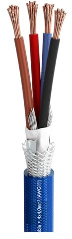 Sommer Cable - Cable de altavoz HighEnd, 100% apantallado SC-Quadra Blue; 4 x 4,00 mm²; PVC Ø 15,50 mm; azul (3 m)