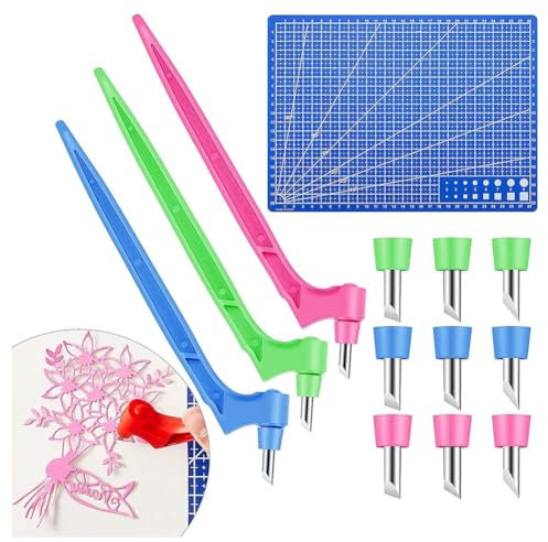 Suoumwa Set di Utensili da Taglio Artigianali, Utensile da Taglio Giroscopico Rotante A 360°, Taglierino Artigianale, Utensile da Taglio Artistico con Penna da Taglio per DIY A