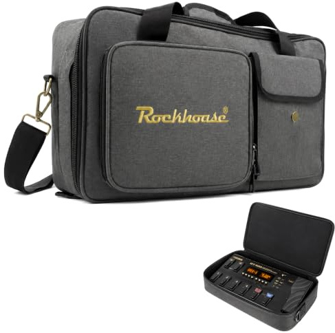 Rockhouse Gepolsterte Tragetasche für Gitarren und Pedalboards (MEB-L) | Interne 54 x 26 x 10 cm, passend für Boss Line 6 Effektpedale, Reise-Gigbag mit Trennwand und Zubehörtasche, Musiker-Geschenk