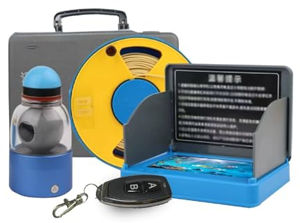 XRRJFYH Underwater Fishing Camera with 5 Inches Display, Fish Finders & Depth Finders for Boats, 360° Rotating Camera, 98ft Cable