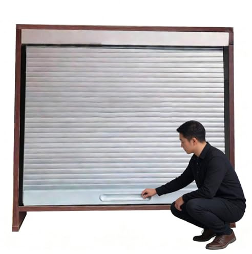 Porte pliante personnalisée large Tambour enroulable pour intérieur et extérieur, portes d'armoire de rangement en ABS blanc, portes d'armoire à volet coulissant rétractable