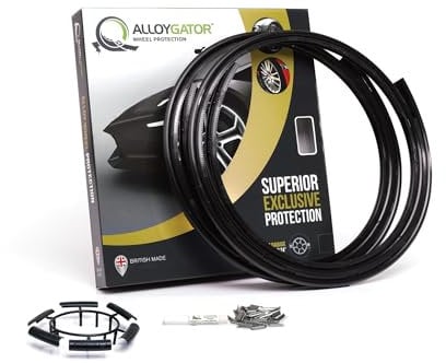 AlloyGator Felgenschutz Schwarz – Schützt vor Bordsteinschäden & Kratzern | Passend für Felgen bis 24 | Für alle Fahrzeugtypen | Ohne Klebstoff | 15 Farboptionen