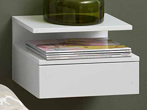 möbelando Nachttisch Nachtkonsole Nachtkommode Nachtkästchen Konsolentisch Randers I weiß