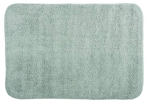 Spirella Badteppich Badematte Duschvorleger 100% Baumwolle Hochflor | flauschig | rutschhemmend | geeignet für Fußbodenheizung | 50x70 cm | Grau