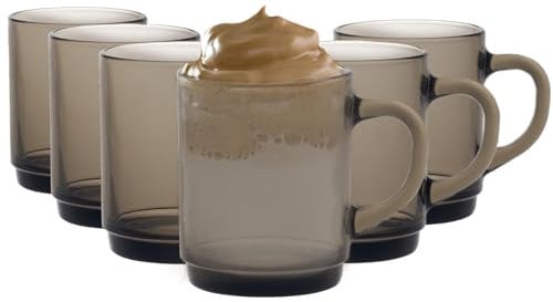 Duralex Versailles - Juego de Tazas para café o té - Ahumado - 260 ml - Pack de 12