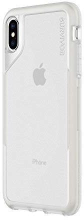 Griffin Survivor Endurance Schutzhülle Apple iPhone XS Max - Grau/Transparent [3m sturzfest I Extrem Robust I Ultra-Schlank I Qi kompatibel I Stoßdämpfende Ecken] - GIP-015-CGY