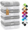 NatureMark 8er Pack Handtücher, 100% Baumwolle, 50 x 100 cm, Handtuch Set Weiss/Silber