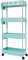 JAKAGO Carrito de Almacenamiento Estrecho con Ruedas (4 Niveles) para Espacios Pequeños, con 3 Cajas Colgantes y 8 Ganchos para Salón Comedor Cocina Baño 40x18x90cm-Azulado