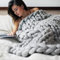 WXZX Grobstrick Decke Strickdecke, Handgestrickter, superweicher, riesiger Garnüberwurf, Decke aus Merinowolle, für neutrale Couch-Sofabank auf dem Bauernhof