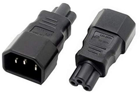 Aofan 2Pack IEC 320 C14 auf C5 Adapter, 3-polig – Gerader Stecker-zu-Buchse-Adapter, C14 Stecker (Männlich) auf C5 Buchse (Weiblich), Konverter für Netzkabel, kompatibel mit Laptop Netzteil, 250V/2.5A
