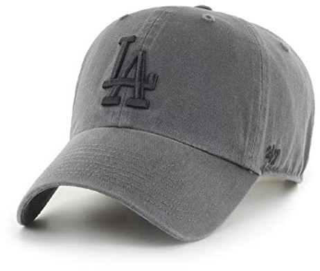 '47 Brand Men's Clean Up Adjustable Snapback Cap, Los Angeles Dodgers Charcoal, One size