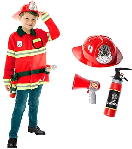 Morph Feuerwehr Kinder Kostüm, Kostüm Kinder Feuerwehrmann, Kinder Feuerwehrmann Kostüm, Karneval Kostüm Kinder Feuerwehr, Fasching Kostüm Kinder Jungen, Kostüm Kinder Jungen Feuerwehr M