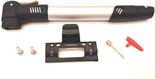 Clixde Pompe à vélo - Toutes les valves portables 100 PSI 6,9 bar avec support aiguille à bille et buse d'air de 28 cm