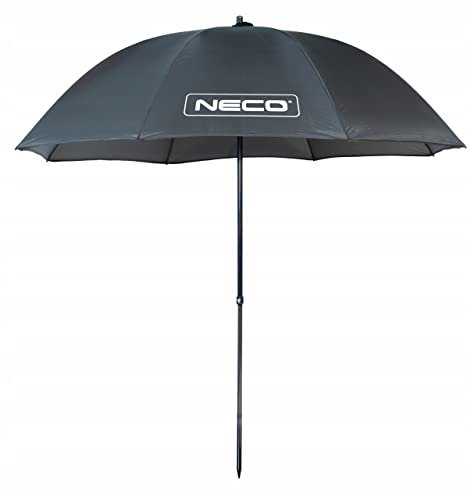 Neco Angelschirm Schirmzelt Ø2,20m mit Seiten, Offenes Angel/Campingzelt mit Seitenwand, Inkl. Metallschirmständer, Stangen, Schnüre und Abdeckung