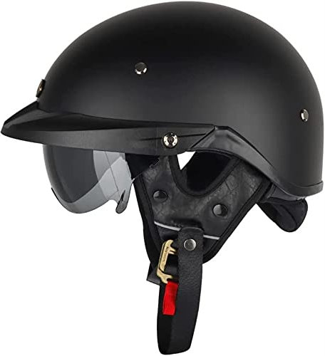 Halbhelme Motorradhelm, Halbschalenhelm Mit ECE Genehmigt Brain-Cap Halbschale Roller-Helm mit Visier Scooter-Helm Chopper Helm Moped Helm Retro für Erwachsene Herren Damen (Color : 4, Size : 57~58c