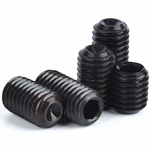 TULDYS 5 Stück Feingewinde M6 M8 M10 M12 Innensechskant Innensechskant Ringschneide Madenschraube Stellschrauben Bolzen Schwarzer Stahl der Güteklasse 12,9(M12x1.5x20mm)