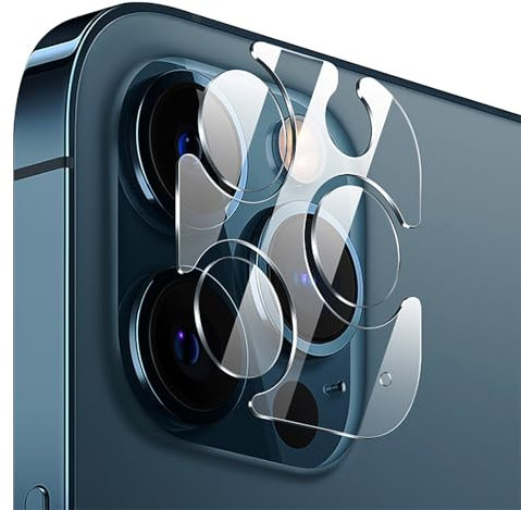 GIOPUEY Pellicola Fotocamera Compatibile con iPhone 15 PRO Max, 4 Pezzi HD Vetro Temperato [Resistente ai Graffi] Protezione Fotocamera per iPhone 15 PRO