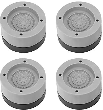 Herklotzn 4 unids/set almohadillas anti-vibración de goma de rehabilitación de ruido vibraciones soporte de pie antimarcha para lavadora y secadora alfombra de lavado a ajustable (gris)