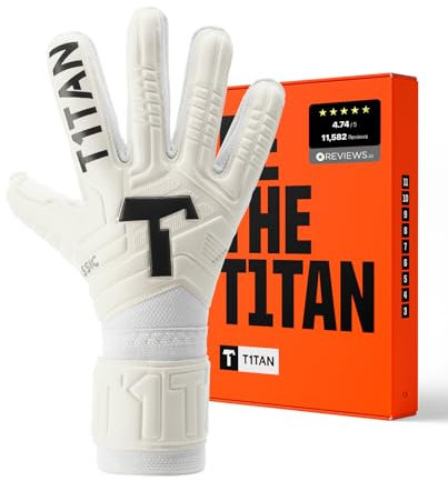 T1TAN Classic 1.0 White-Out - Gants de Gardien de But - sans Protection des Doigts - Gants de Football pour Gardiens de But - Taille 9