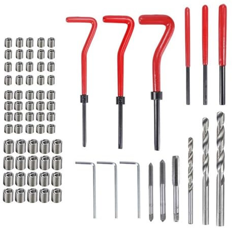 CLKE Helicoil Set, Filet Rapporté, Helicoil, Helicoil M5 M6 M8, Filetage, Gewindereparatursatz, Gewinde Reparatur Set, Gewinde Reparatur, 75 Pcs