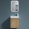 doporro Badmöbel Set Waschtisch mit Unterschrank Waschbecken-Unterschrank für Gäste-WC 46cm in Kerneiche Design Waschplatz Wandmontage inkl. LED-Spiegel Pisa 02