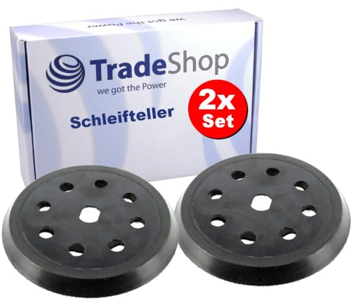 2x Trade-Shop Klett 8-Loch Schleifteller/Polierteller/Stützteller 125mm kompatibel mit Black & Decker BD190S BD190E KA190S KA190E Exzenterschleifer