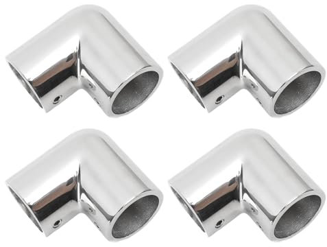 4 raccordi per corrimano a 90 gradi a 2 vie, 25 mm, ID 316, in acciaio inox, connettore a gomito per yacht,Pezzi di ricambio per barche,yacht