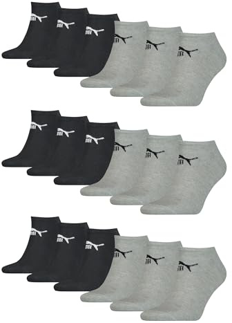 PUMA Unisex Sneaker Socken knöchelhoch für Damen Herren 18er Pack