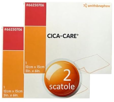 Medicazione Morbida Autoadesiva in Silicone, per Cicatrici, 12x15cm, 2 Cerotti