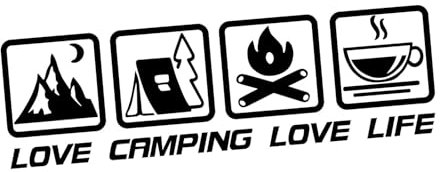 Autoaufkleber,LOVE CAMPING LOVE LIFE Buchstaben Autoaufkleber Aufkleber Text Sticker Fürs Auto Und Motorrad Tuning Aufkleber Sticker Sprüche Aufkleber Fenstersticker Für Auto Wand Laptop