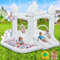 FINCOME - Castillo inflable de rebote blanco con doble hoyo de bola de 370 W para niños pequeños, castillo hinchable para interiores y exteriores, bodas, fiestas de cumpleaños
