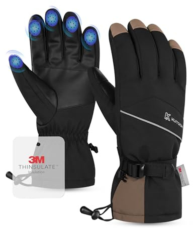 KUTOOK Wimnterhandschuhe Skihandschuhe Damen Winddicht Warm Termo Winter Wasserdicht rutschfest Winterhandschuhe für Skifahren Snowboard Eislaufen Wandern SF507