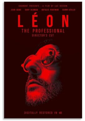 KKPLO Filmposter Leon, der Profi, dekoratives Gemälde, Leinwand, Wandposter und Kunstdruck, moderne Familienschlafzimmer-Dekoration, Poster, 40 x 60 cm