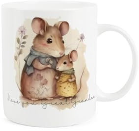 Purely Home I Love You Great Grandma Mouse Mug - Cute Mothers Day Gifts - Tea/Coffee Hot Drinks White Bone China Mug